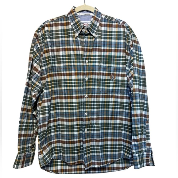 Cinch Green Brown Plaid Cowboy Dress Shirt Button Down Long Sleeve Rodeo Western - Picture 1 of 8